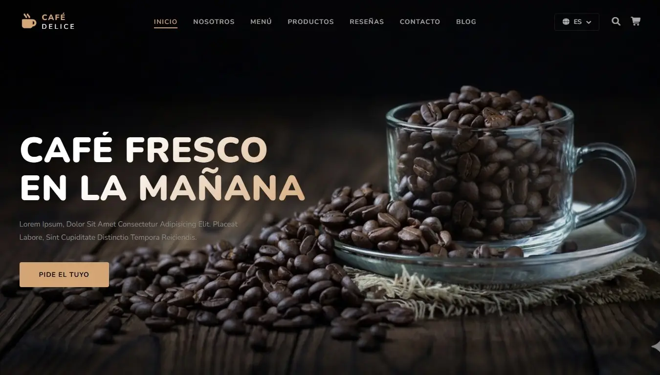 Web para cafetería