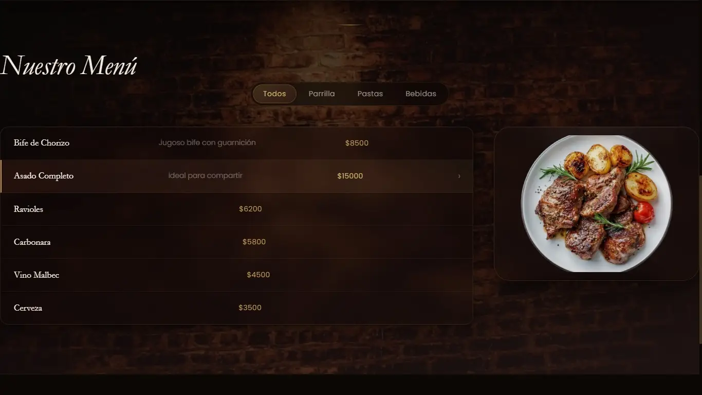 Landing page restaurante